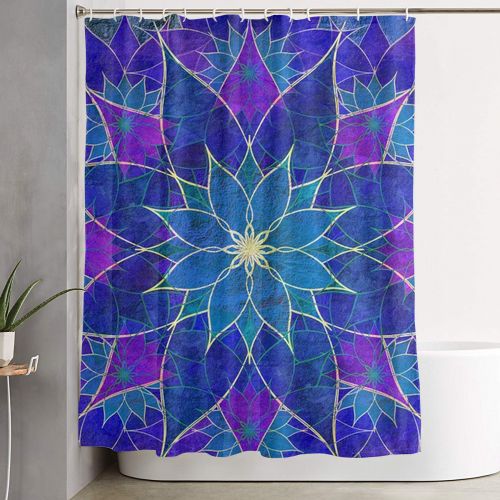Purple Shower Curtain Custom Art, Purple Lotus Shower Curtain