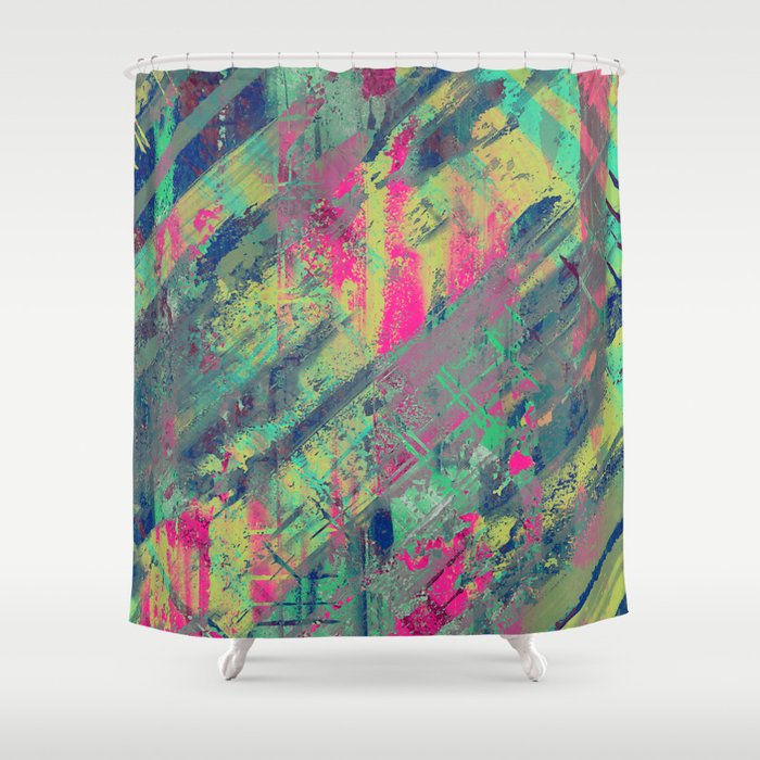 Abstract Textured Oil Painting Shower, Oil Painting Shower Curtain