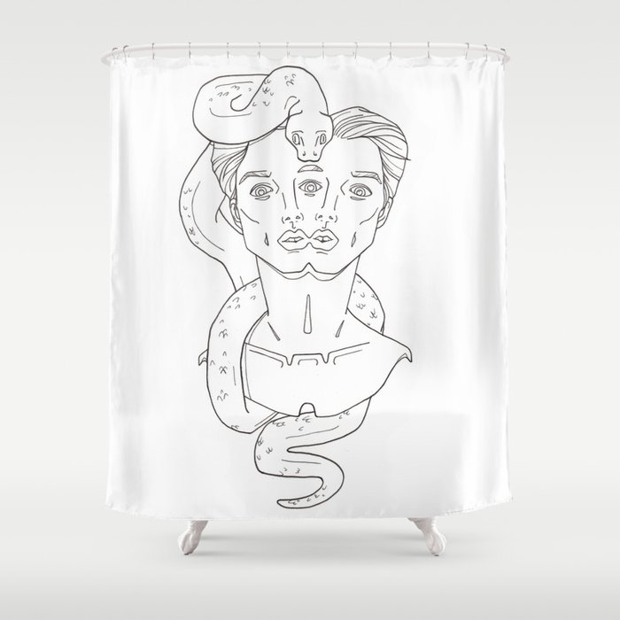 Scorpius Drawing Shower Curtain, Sketch Shower Curtain Drawing